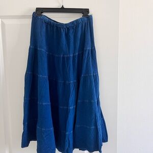 Studio West Indigo Tiered Maxi Skirt